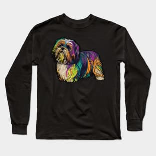 Lhasa Apso Dog Art Long Sleeve T-Shirt